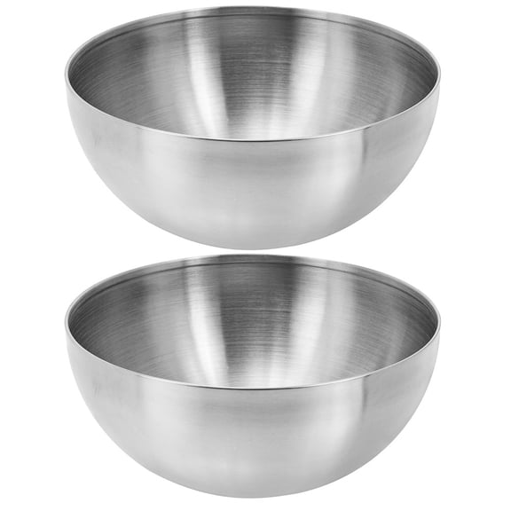 DRAFIDEEP 2-Piece Stainless Steel Fruit Salad Bowl Set Kitchen Serving Bowls