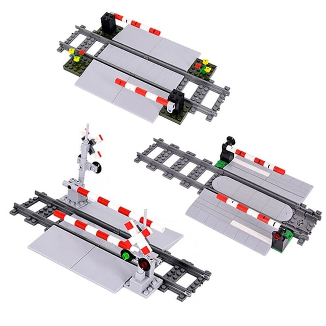 Bloques de construcción de trenes urbanos, vías de tren, rieles rectos, rieles doblados, rieles blandos, piezas, piezas, juguetes de ensamblaje