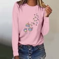 thumbnail image 2 of Women's Graphic Long Sleeve Tops Funny Print Crew Neck Casual Loose Sweatshirts Valentine Day Tee Gift to Ladies(Pink,M), 2 of 5