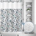 thumbnail image 2 of No Hook Shower Curtain, Boho Leaf Shower Curtains for Bathroom with See Through Top Window, Teal Green Spring Farmhouse Pastoral Tribal Waterproof & Washable Bath Curtain Extra Long 72"x84", 2 of 9