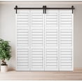 thumbnail image 6 of IVV 72" Bi-Folding Sliding Barn Door Hardware, Top Mount Bifold Track Kit, Fit 4 Door MAX Width 68"(NO Door), Black, 6 of 9