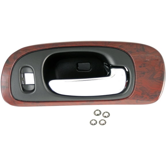 Dorman 82095 Front Passenger Side Interior Door Handle for Specific Chrysler Models, Chrome Lever; Carbon Fiber Housing