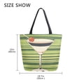 thumbnail image 5 of FORMRS Womens Canvas Tote Bag with Zipper Inner Pocket Shoulder Handbag, Black Martini, 5 of 7
