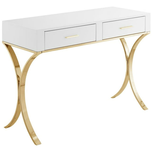 Meridian Furniture Monroe Coiffeuse / Bureau / Console Dorée