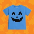 thumbnail image 2 of RUTAYY Girls Halloween Graphic T-Shirt Crew Neck Pumpkin Print Short Sleeve Casual Tee Blue, 2 of 5
