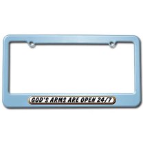 God's Arms Open 24 7 License Plate Frame
