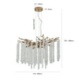 thumbnail image 6 of Modern Tree Branch Chandelier 24'' 8-Light Crystal Pendant in Gold Luxury Round Raindrop Pendant Light Fixture with Adjustable Height for Dining Room Bedroom Living Room Entryway, 6 of 8