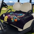 thumbnail image 3 of Xixirimido Portable Golf Cart Seat Covers, Quilted Golf Cart Seat Towel Blanket with 4 Pockets Universal Fit for EZGO Club Car and More 2 Person Seats Carts, Colored Paint Sea Turtle, 3 of 8