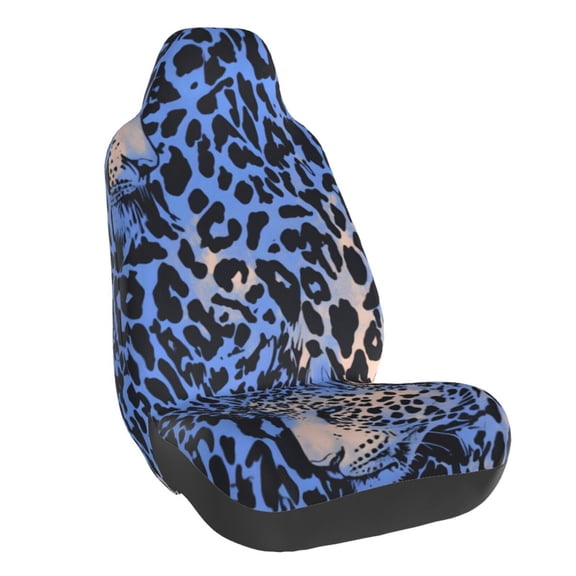 Car Seat Cover Set (1-Piece) Front Seat Cushion Cover Elastic Breathable Seat Pad Universal Fit For Women & Men Suv, Truck, Van Car Seat Cover Accessories Animal Print Style Aliceblue_4