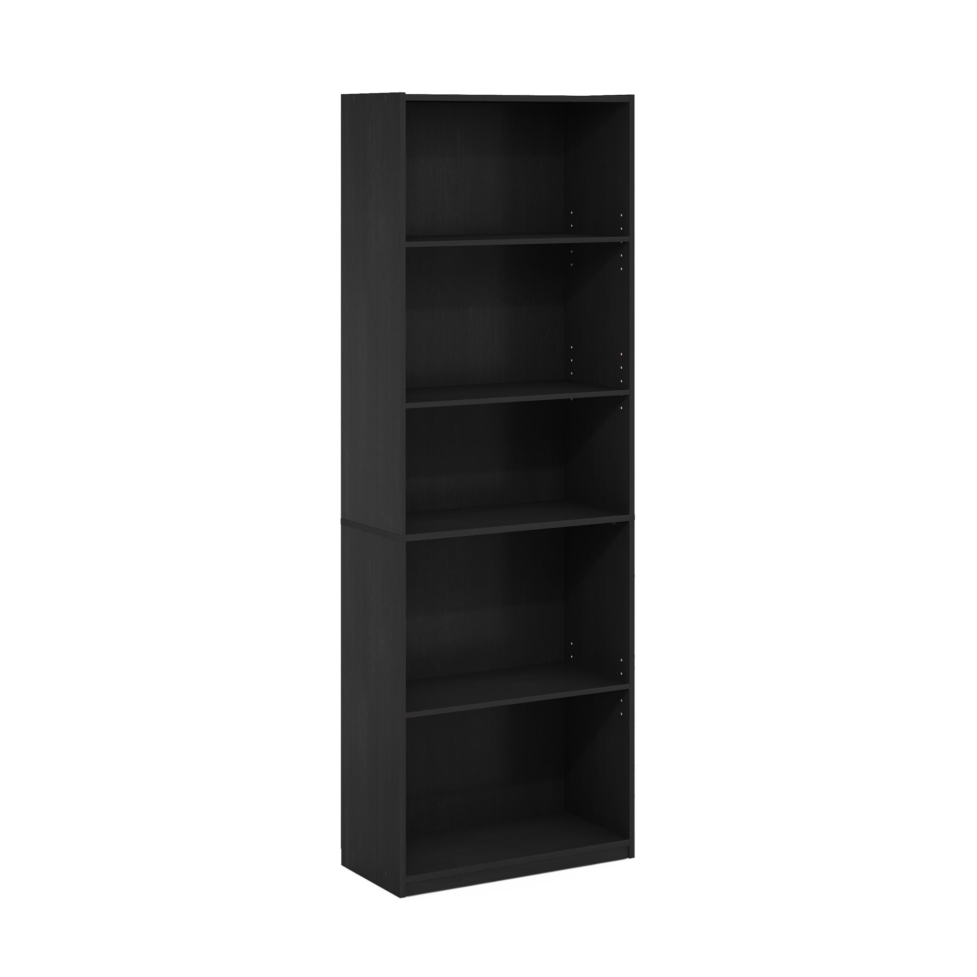 Furinno GEHRY 5-Tier Bookshelf with AdJUSTable Shelves in Darkwood