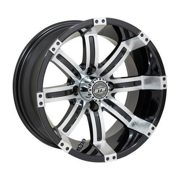 GTW Tempest 14x7 Golf Cart Wheel - Machined/Black (4/4) 3 4 [19-142]