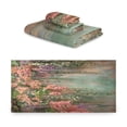 thumbnail image 2 of 3 Piece Bath Towels Set Bath Towel, Hand Towel and Face Towel for Bathroom, Gym, Hotel Enchanted Flowers Painting, 2 of 8