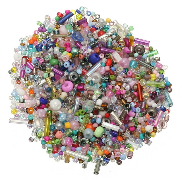 Uxcell 1000 Cuentas de Semilla de Vidrio Mezcladas, 1-4mm/0.04-0.16 Pulgadas para DIY Aretes/ Collares/Pulseras