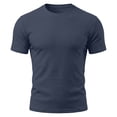 thumbnail image 2 of Breeze Shirts for Men Beer Belly Short Sleeve Textured Work Shirts Crew Neck Tretchy Quick Dry Soft Top, M, 2 of 8