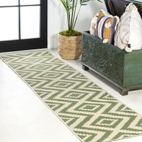 JONATHAN Y SANTA MONICA 2 x 8 Runner Rug, Sintra Diamond Tribal - Green/Cream, SMB116B-28