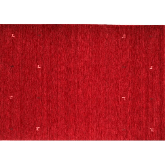 Ahgly Company Indoor Rectangle Abstract Red Contemporary Area Rugs, 3' x 5'