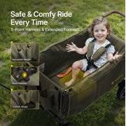 BabyVista Wagon Stroller All-Terrain for 2 Kids with Canopy, Parents Organizer, Adjustable Handlebar, Compact Foldable Baby Stroller Collapsible Toddler Stroller