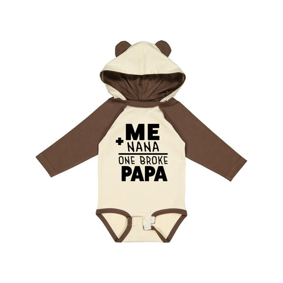 Inktastic Me Plus Nana Equals One Broke Papa Boys or Girls Long Sleeve Baby Bodysuit