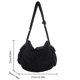 thumbnail image 3 of Bolso bandolera de pana Bolsos de hombro de gran capacidad a la moda Bolso informal (Negro), 3 of 5