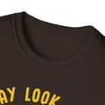 thumbnail image 4 of Hen Look Calm Novelty Apparel Pecked You 3 Times Unisex Softstyle T-Shirt, 4 of 7