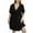 Black, variant on ibuvkizy Women Plus Size Casual Dress Summer Fashion Dress V Neck Printed Short Sleeve Comfortable Loose Dress Beach Sundresses