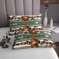 thumbnail image 3 of Western Quilt Set Geometric Aztec Bedspread Set Queen,Southwestern Coverlet Set Vintage Cowhide Quilted,Cow Print Western Decor for Home, 3 of 3