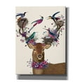 thumbnail image 1 of Epic Graffiti 'Deer Birdkeeper, Tropical Bird Nests' by Fab Funky Canvas Wall Art, 20"x24", 1 of 3