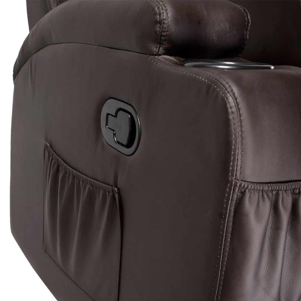 Finihen Massage Recliner Chair, Ergonomic Heated Massage Recliner Sofa Chair Deluxe Lounge Executive w/ Control, for Living Room, Bedroom, Brown Finihen Massage Recliner Chair, Ergonomic Heated Massage Recliner Sofa Chair Deluxe Lounge Executive w/ Control, for Living Room, Bedroom, Brown