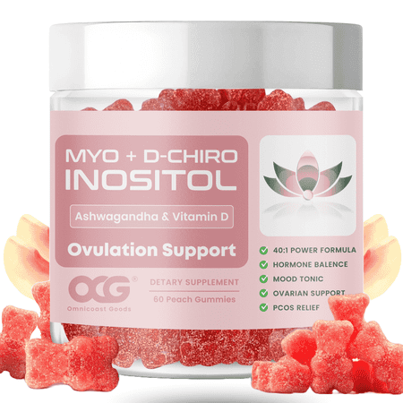 Myo-Inositol & D-Chiro Inositol Gummies with Ashwagandha | Fertility Supplement | PCOS supplements | Hormone Balance for women | Sugar Free