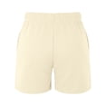 thumbnail image 2 of Aayomet Shorts pour Hommes Sports Shorts de Rue en Coton Cordon de Serrage Plage Décontracté Course Entraînement (Beige, G), 2 of 5