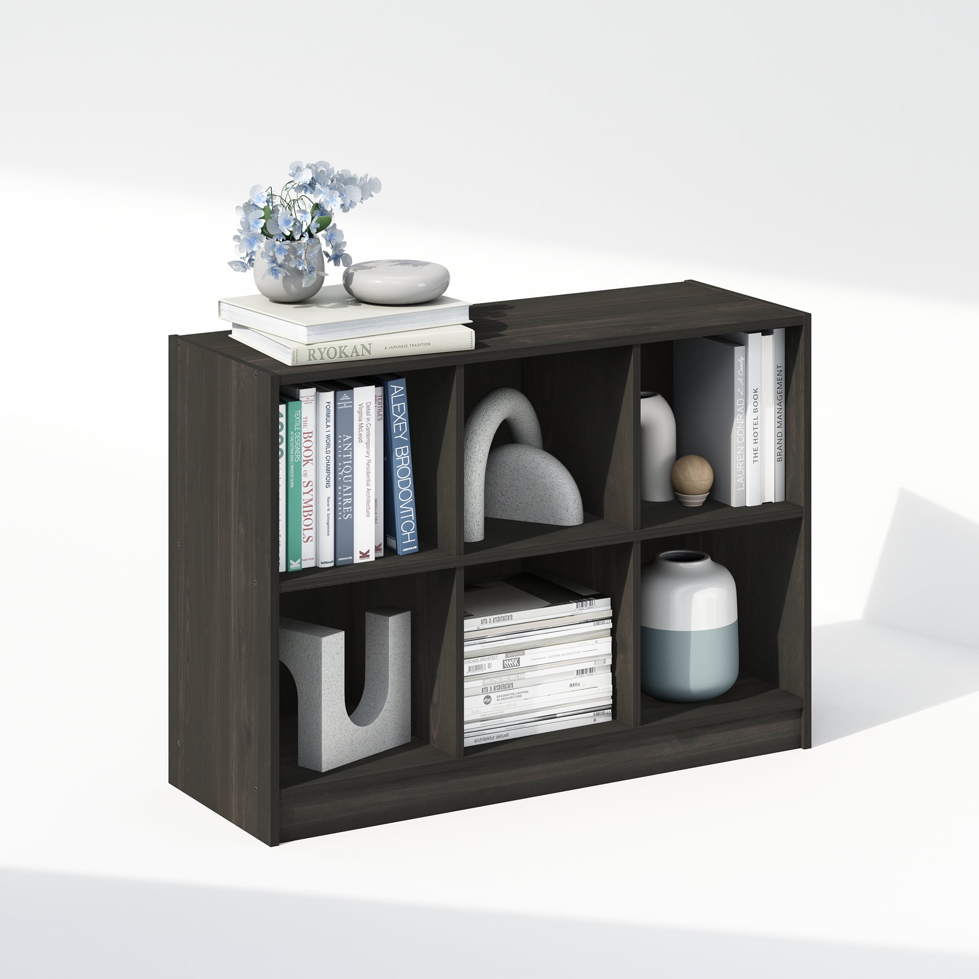 Furinno Basic 3x2 Cube Organizer Shelf Storage, Bookcase, Espresso