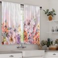 thumbnail image 2 of Innerwin Tringle à Rideau Poche Fente Panneau Rustique Imprimé Floral Aquarelle Rideaux Courts Anti-Moisissure Traitement de Fenêtre Style-6 27 Pouces*47 Pouces(70*120cm)*2, 2 of 5