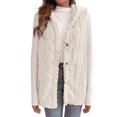 thumbnail image 5 of Enjoytime Womens Cardigan Solid Color Double Sided Sleeveless Button Down Jacket with Hooded Casual Warm Winter Coats 2025 Beige M, 5 of 8