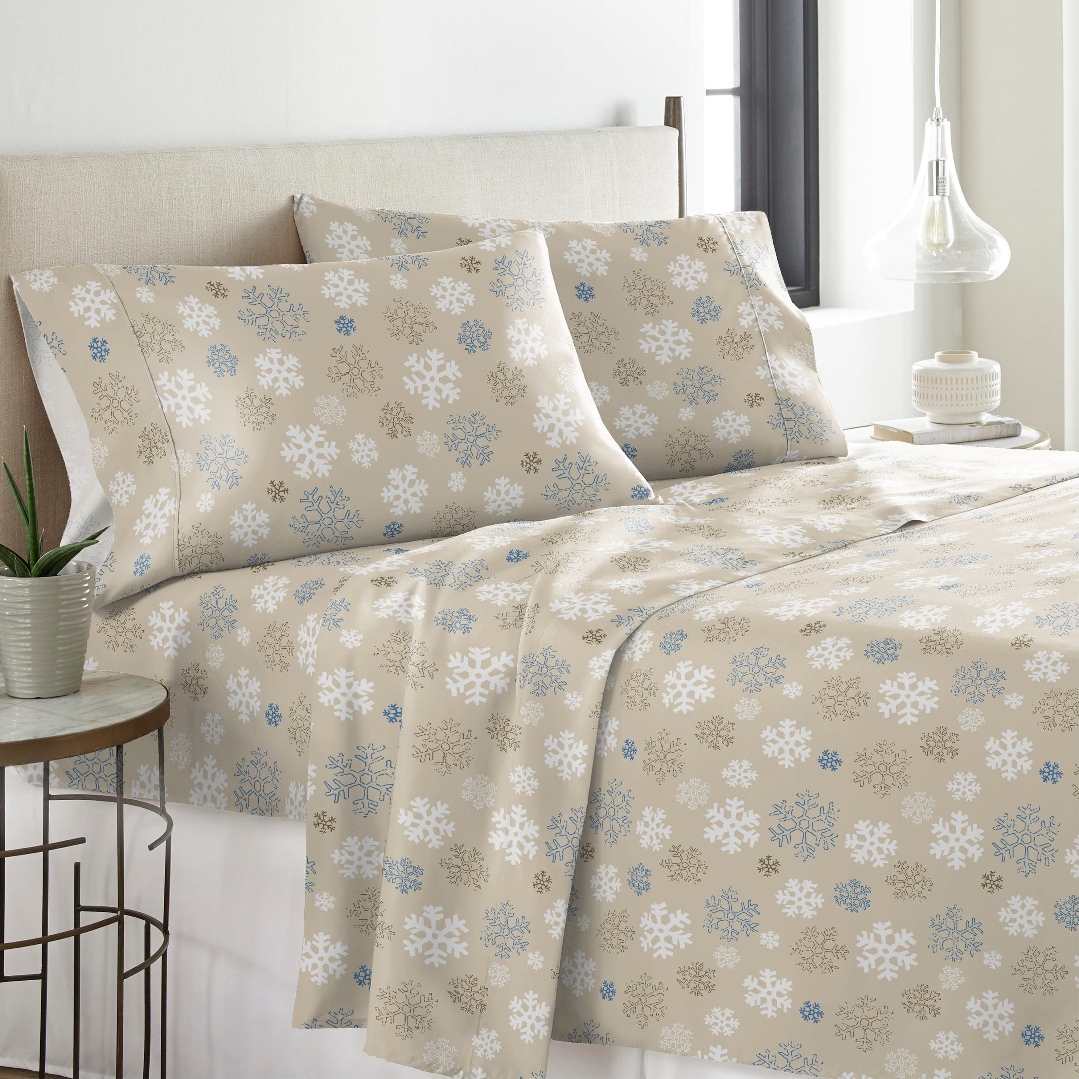 Pointehaven Solid or Print Cotton Heavyweight Flannel Bed Sheet Set