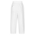 thumbnail image 6 of Edvintorg White Pants for Women Casual Slim High Elastic Waist Solid Color Sports Cotton and Linen Pants Work Pants with Pockets, 6 of 6