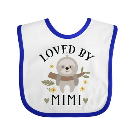 

Inktastic Grandchild Sloth Loved by Mimi Gift Baby Boy or Baby Girl Bib