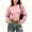 Pink, variant on NTACZA Business Casual Tops for Women Cropped Crew Neck Blouses Long Sleeve Fall Fitted Shirts Black