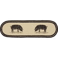 thumbnail image 6 of VHC Brands Farmhouse Flooring Miller Farm Charcoal Pig Jute Latex Backing Stenciled Nature Print Oval Stair Tread, Bleached White, 6 of 8