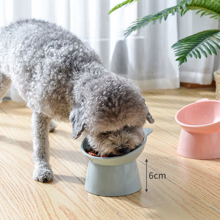 Yaomiao 2-Pack Raised Cat Bowls - 5.3" Plastic Elevated Food & Water Dishes For Kittens & Small Pets