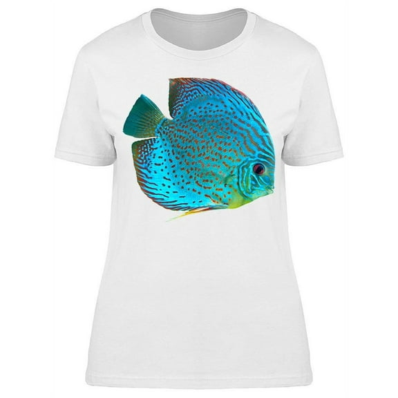 Beauty Spotted Blue Discus Fish T-Shirt Women -Image by Shutterstock, Female Medium
