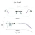 thumbnail image 3 of VisionGlobal Metal Readers for men/women Blue Light Blocking,Hand-set Diamond Fashion Square Glasses (Purple Clear, +1.00 Magnification), 3 of 5