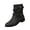 Black, variant on EKVAHL Women's Slouchy Mid‑Calf Boots, Buckle Decorated Western Booties, Low Heel Round Toe Casual Daily Boots Brown