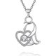 thumbnail image 1 of 925 Sterling Silver Pendant Animal Birds Love Heart Cubic Zirconia Women's Necklace Jewellery 26-27s, 1 of 5