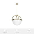 thumbnail image 7 of Hunter - Wedgefield 4-light Alturas Gold, Large Pendant Light, Dimmable, Formal Style, Sphere Shaped, for Bedrooms, Dining, Living Rooms - 19238, 7 of 7