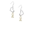 thumbnail image 2 of Delight Jewelry Goldtone Stethoscope Open Heart French Earrings, 2 of 4