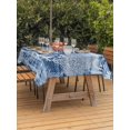thumbnail image 3 of Outdoor Tablecloth with Umbrella Hole for Patio/Picnic/Party/Camping, Navy Blue Coastal Waterproof Table Cloth Rectangle Table Cover Washable, Nautical Coral Starfish Shell Octopus Sea (60"x 102"), 3 of 8