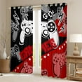 thumbnail image 3 of Feelyou Boys Gaming Gamer Black Out Curtains, Red Game Console Gamepad Curtains Pack of 2 (42x63 Each), Cartoon Stars Print Bedroom Curtains, Living Room Curtains Decor, 3 of 7