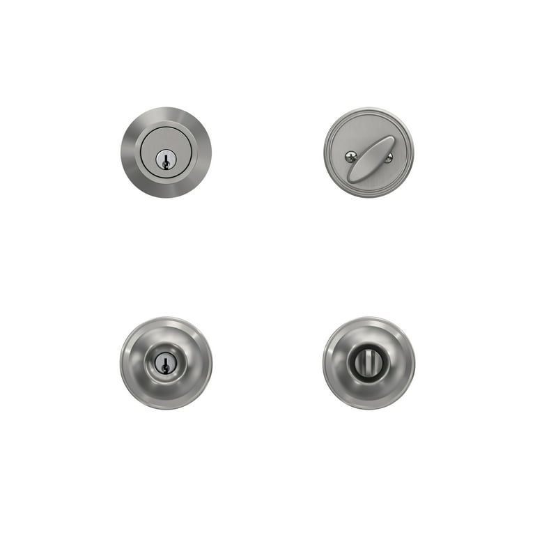 First Secure by Schlage Rigsby Bed / Bath Privacy Door Knob in Stainless  Steel 