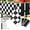 Black Checkered Flag, variant on 3 Packs Black Gingham Tablecloths 54 x 108 inch Black and White Checkered Disposable Plastic Table Covers Waterproof Plaid Picnic Tablecloths Perfect for Camping, Halloween, and Fall Parties