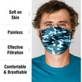 thumbnail image 5 of Disposable Face Masks 3-Ply Individually Wrapped , 50ct - Camo Blue, 5 of 11